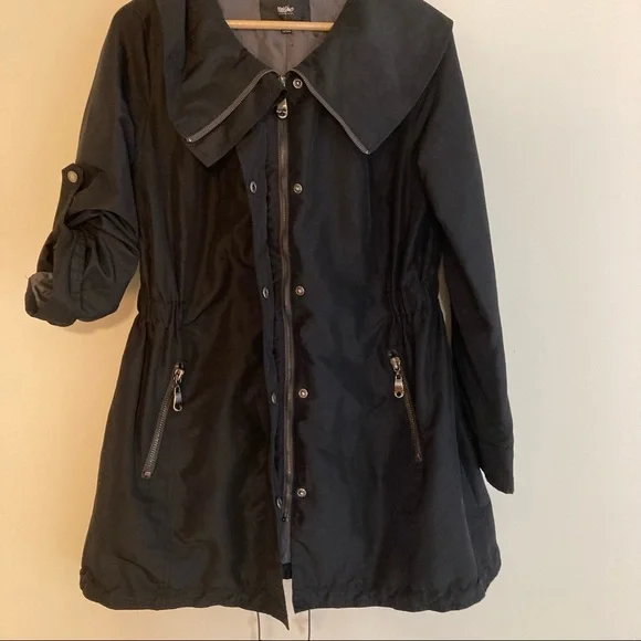 Mossimo Supply Co Black (Hoodless) Wind Rain Utility Jacket Large - Picture 4 of 9